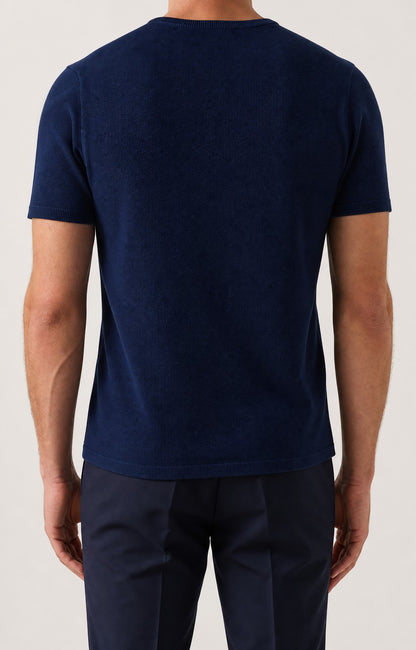 Strickshirt aus Leinenmix — Navy